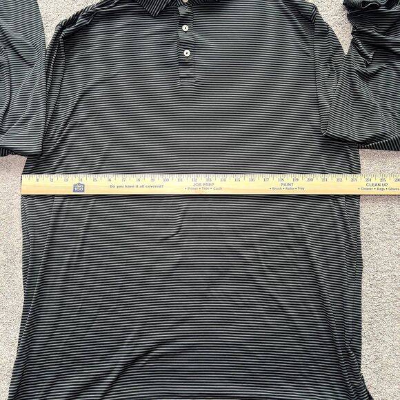 Peter Millar Crown Shirt Mens XL Gray Stripe Lyons Long Sleeve Polo - Picture 5 of 6